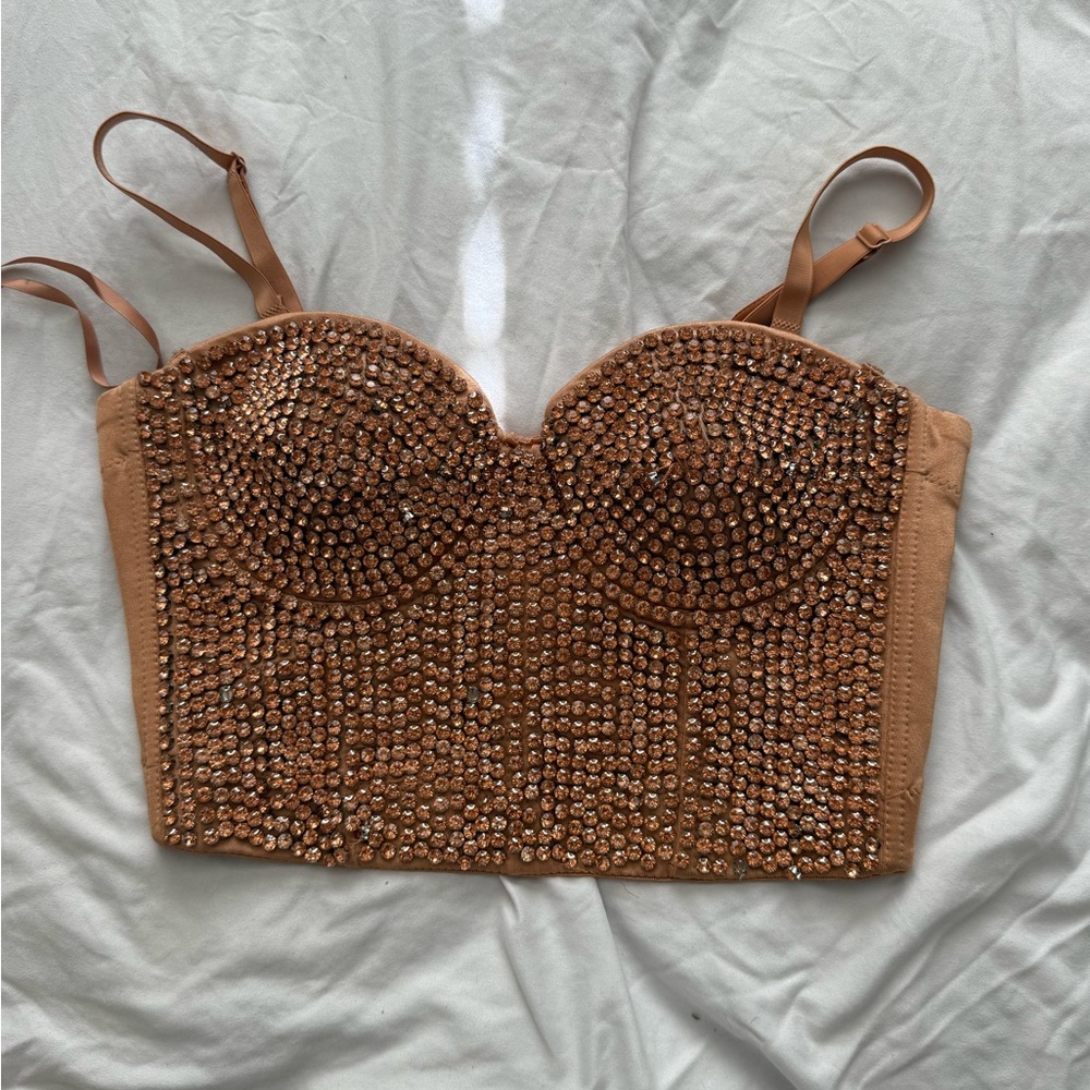Windsor Beige Bustier with Embellishments